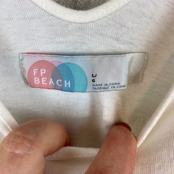 Free People Beach Ruffle Sleeve Oversized Maxi Dress in Cream Size Large. - Picture 9 of 11